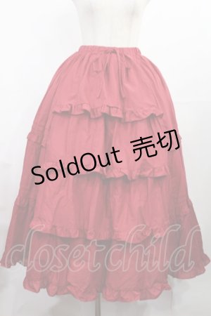 画像: Chalmiere / クラシックコットンスカート M レッド H-25-08-05-1002-LO-SK-NS-ZH