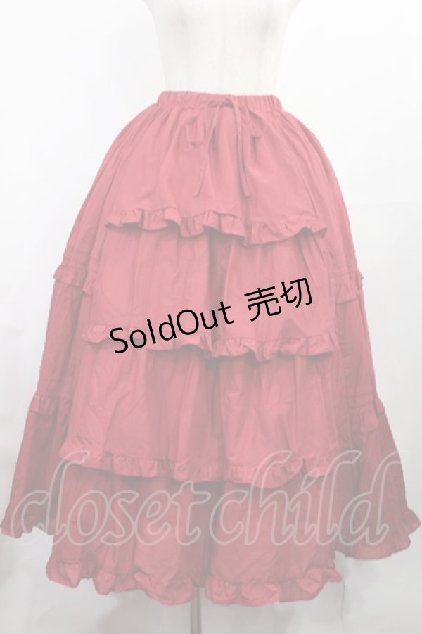 画像1: Chalmiere / クラシックコットンスカート M レッド H-25-08-05-1002-LO-SK-NS-ZH (1)