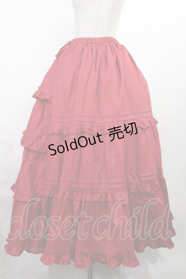 画像2: Chalmiere / クラシックコットンスカート M レッド H-25-08-05-1002-LO-SK-NS-ZH (2)