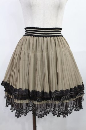 画像: axes femme / シフォンプリーツスカート M ベージュ H-25-08-05-1016-AX-SK-NS-ZH