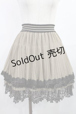 画像: axes femme / シフォンプリーツスカート M ベージュ H-25-08-05-1016-AX-SK-NS-ZH