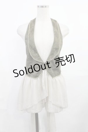 画像: axes femme / シフォン切替ベスト M カーキ H-25-08-05-1022-AX-TO-NS-ZH