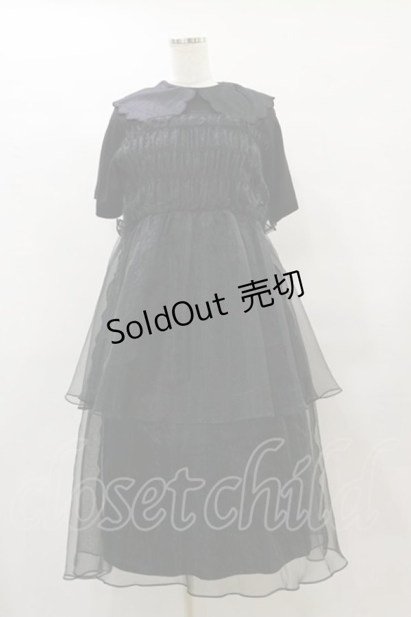 画像1: Candy Stripper / SHEER SHIRRING DRESS 2 ブラック×ブラック H-25-08-05-067-PU-OP-KB-ZT492 (1)