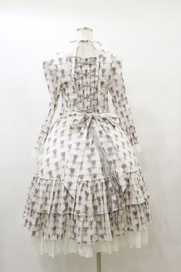 画像2: ATELIER PIERROT / Rosy Bouquet Dress size1 ライトグレー H-25-08-05-073-EL-OP-KB-ZH (2)
