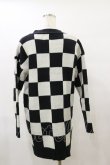画像2: Drug Honey / ブロックチェックニットカーディガン  黒×オフ H-25-08-05-011-PU-TO-KB-ZH (2)
