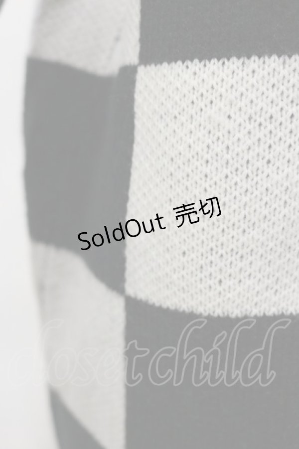 画像3: Drug Honey / ブロックチェックニットカーディガン  黒×オフ H-25-08-05-011-PU-TO-KB-ZH (3)