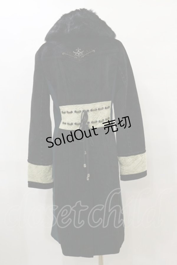 画像2: Rozen Kavalier / 異素材切替ファーカラーコート  黒×緑 H-25-08-05-012-OO-CO-KB-ZTC068 (2)