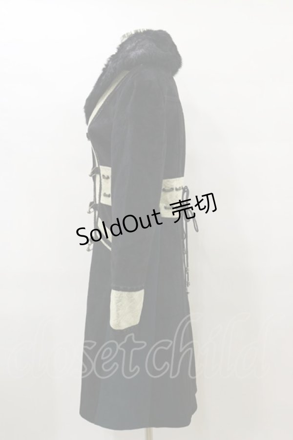 画像3: Rozen Kavalier / 異素材切替ファーカラーコート  黒×緑 H-25-08-05-012-OO-CO-KB-ZTC068 (3)