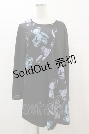 画像: Drug Honey / スケルトンテディ切替ロングカットソー  ブラック H-25-08-05-021-PU-TO-KB-ZH