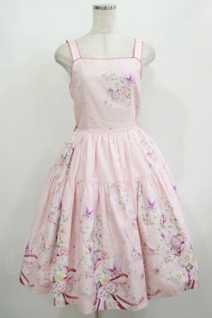 画像: Innocent World / Japanese Butterflyティアードジャンパースカート M ピンク H-25-08-06-028-IW-OP-NS-ZH