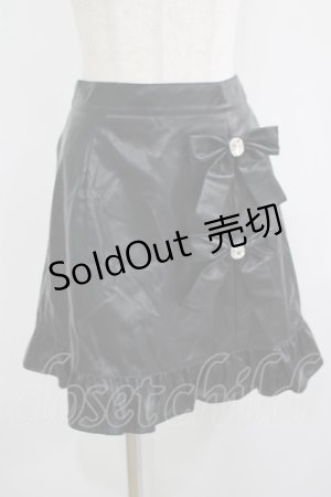 画像: Ank Rouge / リボン合皮スカート M ブラック H-25-08-06-031-CA-SK-NS-ZH