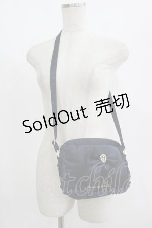 画像: Maison de FLEUR / ビジューリボンフリルミニショルダーバッグ  ネイビー H-25-08-06-058-LO-BG-NS-ZH