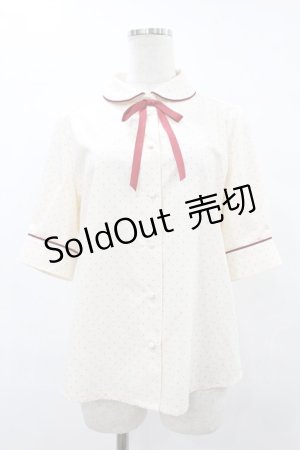 画像: Fi.n.t / タイ付き5分袖ドットブラウス Free IVORY×RED H-25-08-06-1053-CA-BL-NS-ZH