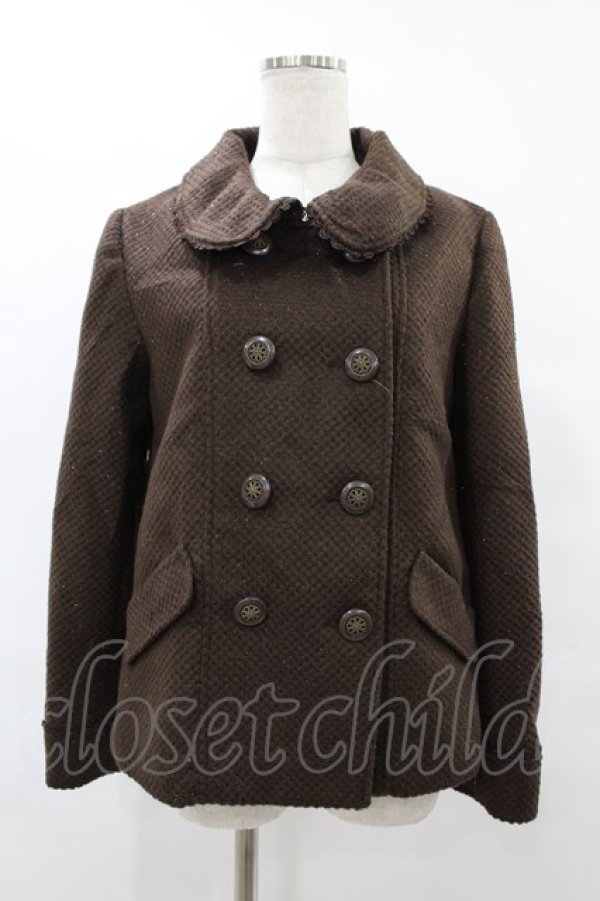 axes femme / バックフリルラメコート M ブラウン H-25-08-06
