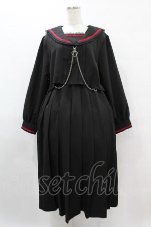 画像: DearMyLoveWhip / 闇学園チェーンセーラーワンピース 5L ブラック H-25-08-06-1019-0-OP-NS-ZH