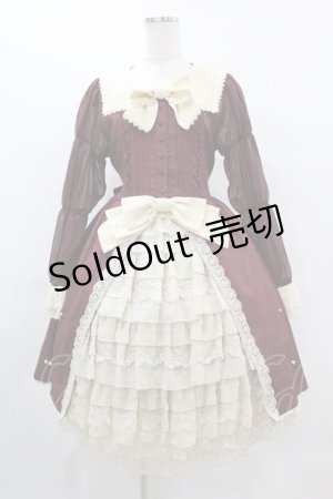 画像: axes femme kawaii / axes femme kawaii 青木美沙子/ミルフィーユケーキワンピース M ボルドー H-25-08-06-1021-AX-OP-NS-ZH