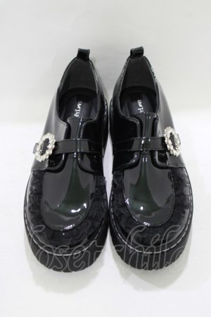 画像: DearMyLove / 厚底メイドフリルシューズ 24.5cm ブラックエナメル H-25-08-06-078-EL-SH-NS-ZH