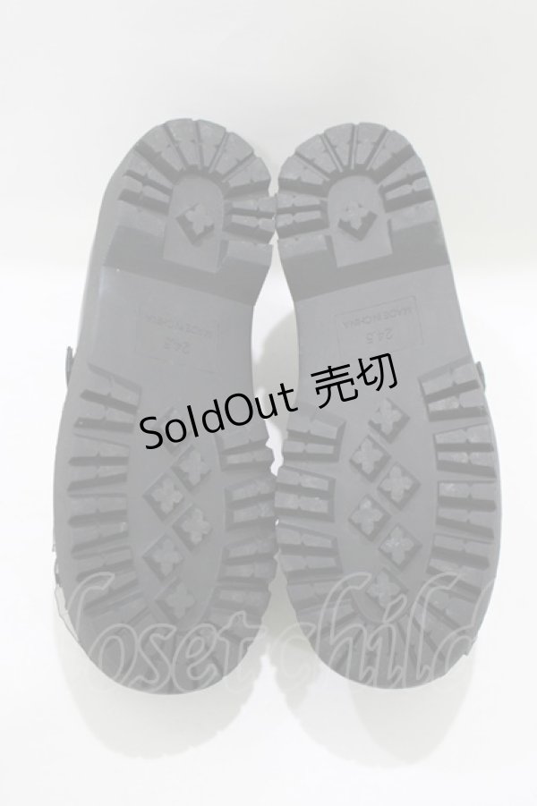 画像4: DearMyLove / 厚底メイドフリルシューズ 24.5cm ブラックエナメル H-25-08-06-078-EL-SH-NS-ZH (4)