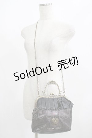 画像: ATELIER PIERROT / ディズニー『Alice in wonderland』がま口バッグ  ブラック H-25-08-07-034-EL-BG-KB-ZH