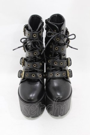 画像: NieR Clothing / ベルトブーツ EU35(約22.5) ブラック H-25-08-07-1001-PU-SH-KB-ZH