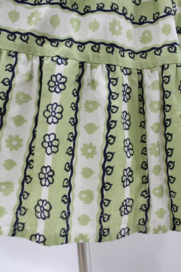 画像4: Jane Marple Dans Le Salon / Autumn gardenスウィッチングスカート M ピスタチオ×アイボリー H-25-08-07-1035-JM-SK-KB-ZH (4)