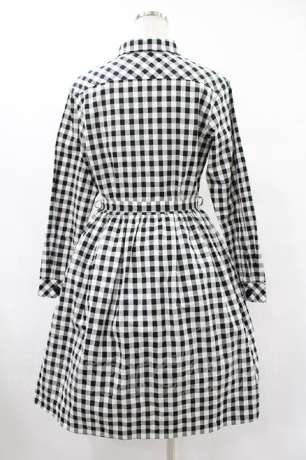画像2: MILK / ギンガムロングワンピース  ブラック H-25-08-07-1039-ML-OP-KB-ZH (2)