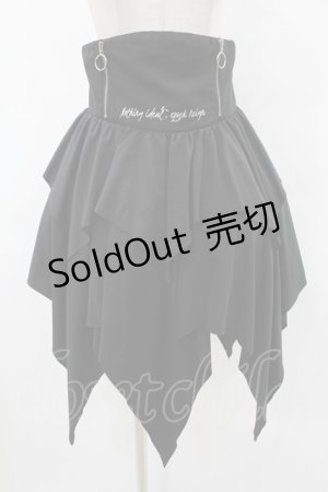 画像: NieR Clothing / ハイウエストイレギュラースカート  黒 H-25-08-07-1043-PU-SK-KB-ZH