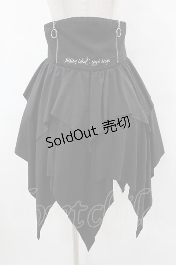 画像1: NieR Clothing / ハイウエストイレギュラースカート  黒 H-25-08-07-1043-PU-SK-KB-ZH (1)