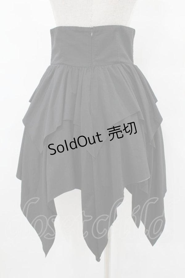 画像2: NieR Clothing / ハイウエストイレギュラースカート  黒 H-25-08-07-1043-PU-SK-KB-ZH (2)