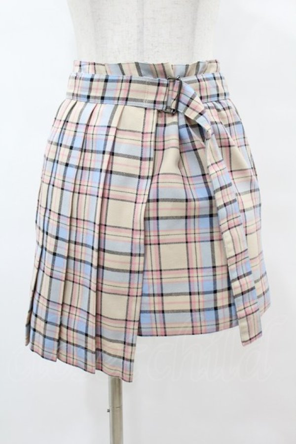 画像1: MILK / TEDDY CHECKミニスカート  クリーム H-25-08-07-1045-ML-SK-KB-ZH (1)