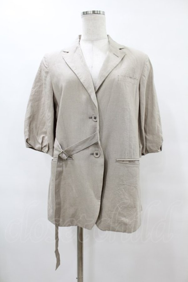 画像1: Jane Marple Dans Le Salon / タックスリーブリネンジャケット  グレージュ H-25-08-07-1054-JM-JA-KB-ZH (1)