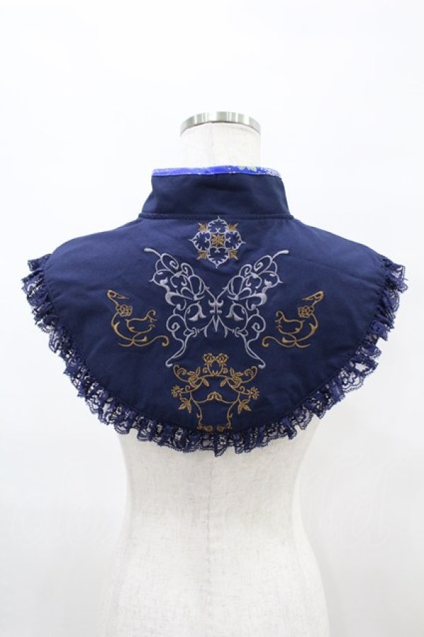 画像2: Ozz oneste / チャイナボタンつけ襟  紺 H-25-08-07-1016-OO-ZA-KB-ZH (2)