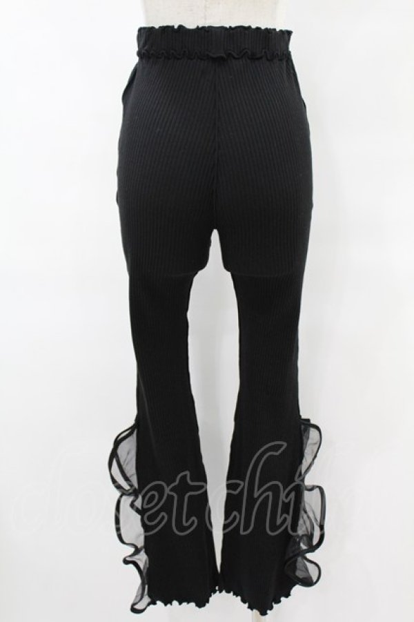 画像2: lilLilly / リブフリルパンツ  黒 H-25-08-07-1026-LO-PA-KB-ZH (2)