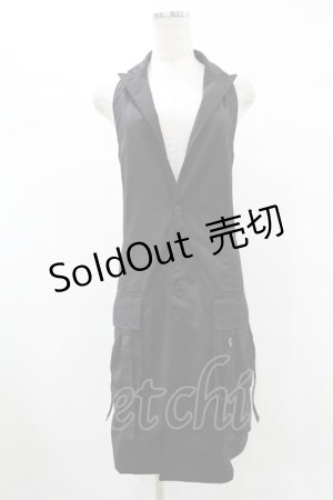 画像: BPN FOR MEN / ホルターロングベスト  黒 H-25-08-07-1030-GO-TO-KB-ZH