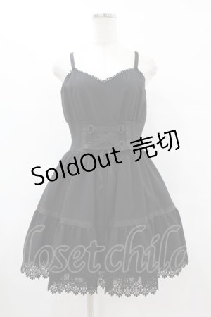 画像: MIHO MATSUDA / 裾レースレースアップワンピース  黒 H-25-08-07-1031-GO-OP-KB-ZH