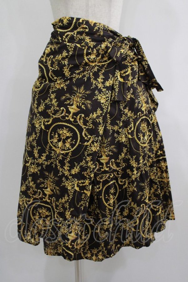 画像1: Jane Marple Dans Le Salon / Marie Antoinetteのwrapped skirt  黒 H-25-08-07-010-JM-SK-KB-ZH (1)