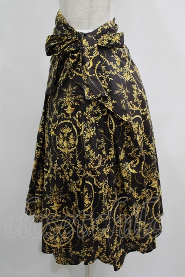 画像2: Jane Marple Dans Le Salon / Marie Antoinetteのwrapped skirt  黒 H-25-08-07-010-JM-SK-KB-ZH (2)