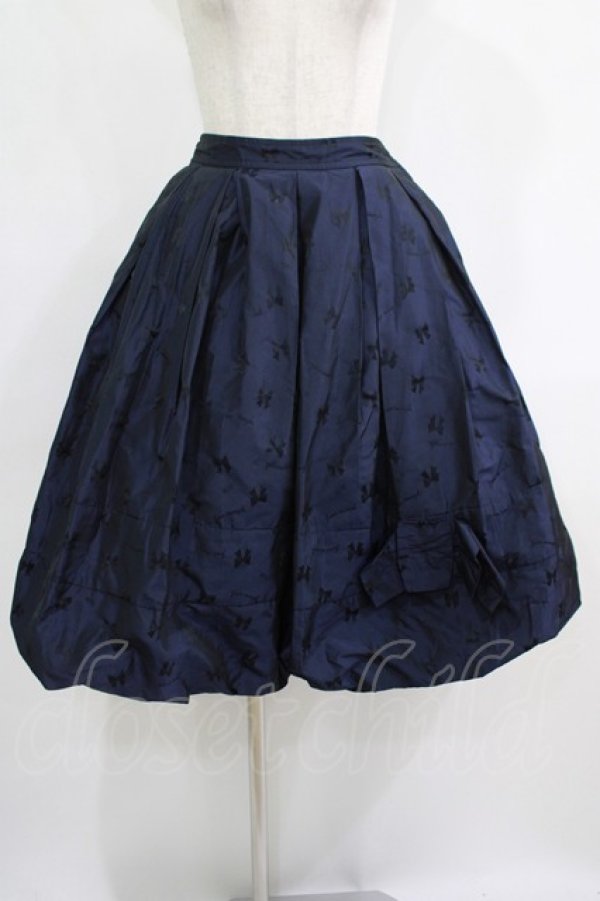 画像1: Jane Marple / Memory ribbon Jacquardリボンスカート  紺 H-25-08-07-011-JM-SK-KB-ZH (1)