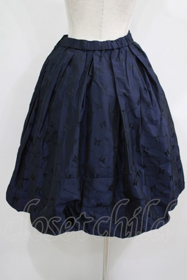 画像3: Jane Marple / Memory ribbon Jacquardリボンスカート  紺 H-25-08-07-011-JM-SK-KB-ZH (3)