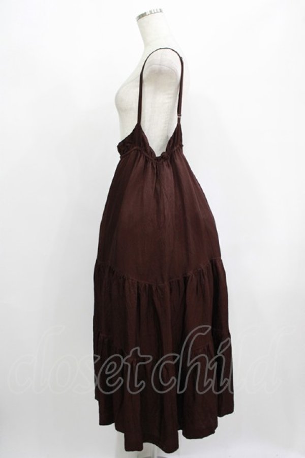 画像2: Jane Marple Dans Le Salon / ヴィンテージツイルストラップスカート  chocolate H-25-08-07-012-JM-SK-KB-ZH (2)