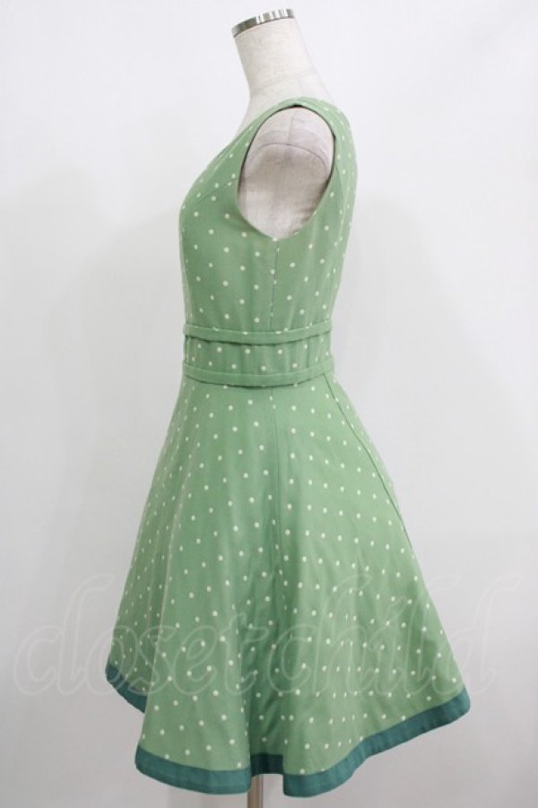 画像2: Jane Marple / ドットジャンパースカート Free グリーン H-25-08-07-014-JM-OP-KB-ZH (2)