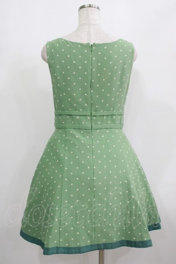画像3: Jane Marple / ドットジャンパースカート Free グリーン H-25-08-07-014-JM-OP-KB-ZH (3)