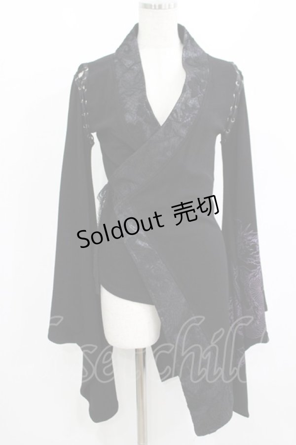 画像1: Qutie Frash / 着物カーデ  黒×紫 H-25-08-07-027-QU-TO-KB-ZH (1)