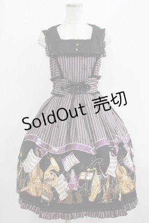 画像: metamorphose / Brass band cat衿付ジャンパースカート Free パープル H-25-08-08-003-ME-OP-NS-ZH