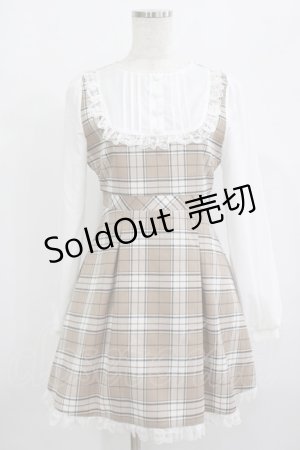 画像: evelyn / ハートボタンチェックミニワンピース Free ベージュ H-25-08-08-025-LO-OP-NS-ZH