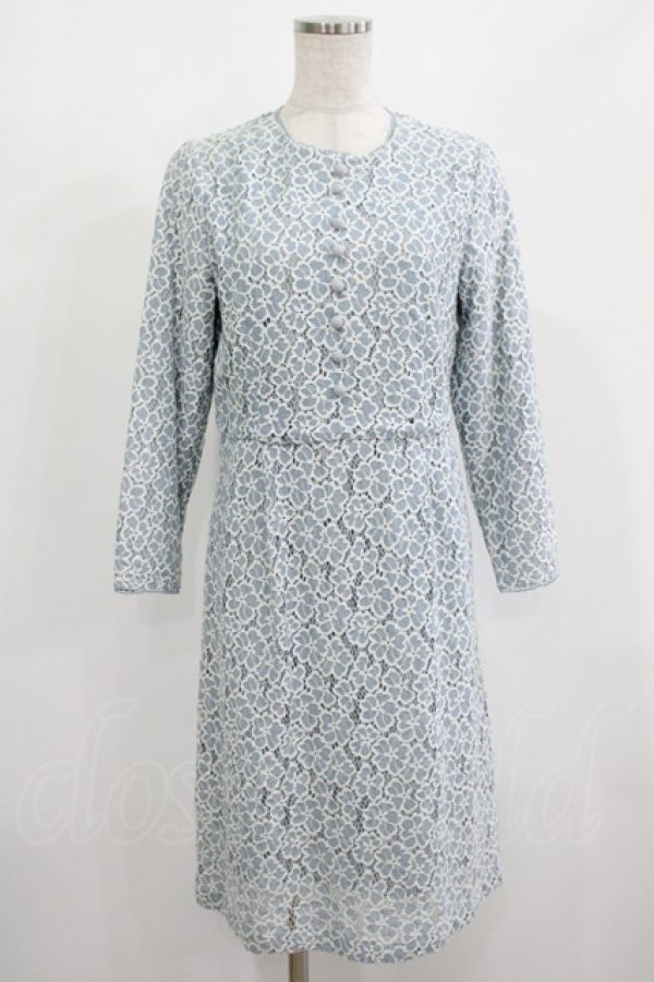 画像1: an another angelus / 総レースタイトワンピース Free サックス H-25-08-08-034-CA-OP-NS-ZH (1)