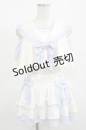 画像: To Alice / セーラーフリルビキニ M オフ/サックス H-25-08-08-035-LO-OP-NS-ZH