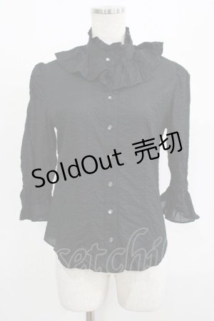 画像: NO.S PROJECT / ラッフルブラウス S ブラック H-25-08-08-038-LO-BL-NS-ZH