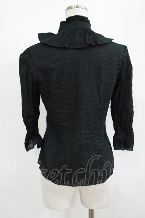 画像3: NO.S PROJECT / ラッフルブラウス S ブラック H-25-08-08-038-LO-BL-NS-ZH (3)