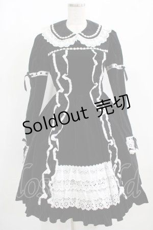 画像: Angelic Pretty / 別珍ワンピース Free ブラック H-25-08-08-005-AP-OP-NS-ZH